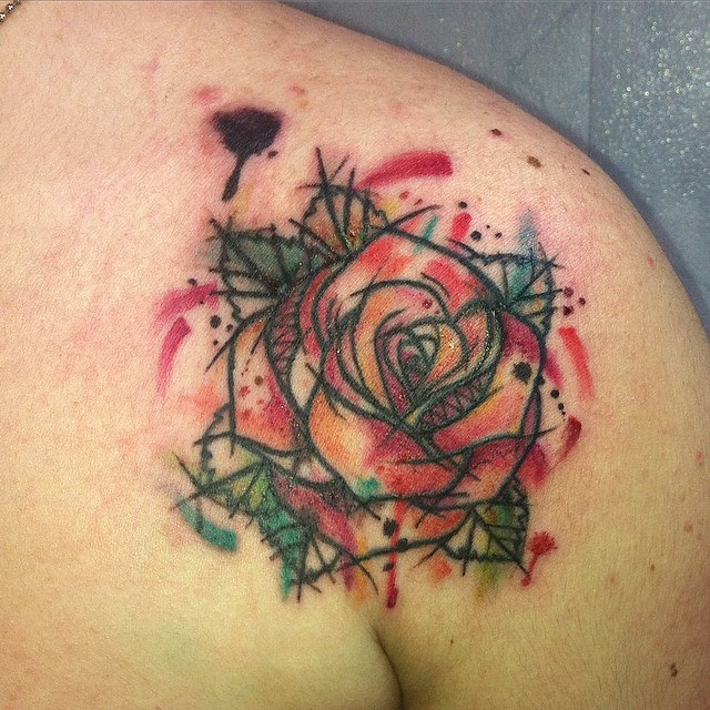 640x640 Restyling Rosa! - Watercolor Sketch Tattoo