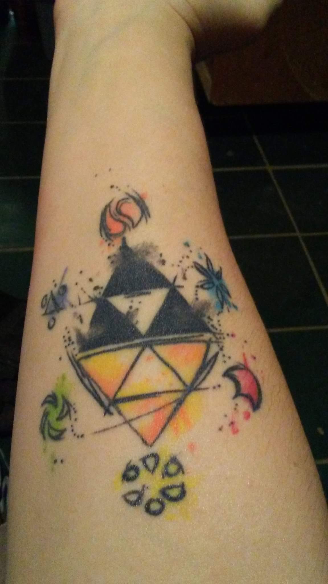 1152x2048 Zelda Watercolor Sketch Tattoo By Shane - Watercolor Sketch Tattoo