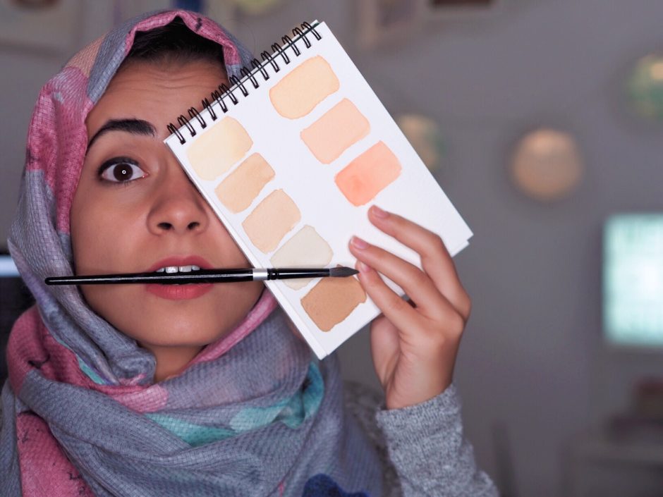 940x705 Learn How To Mix Skin Tones With Watercolor Nouraneowais - Watercolor Skin Tone
