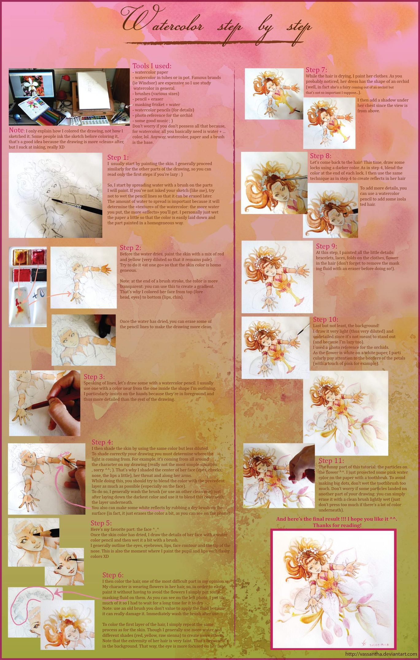 1369x2152 Watercolor Tutorial By Vassantha - Watercolor Skin Tone Colors