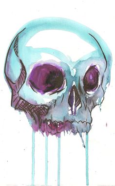 236x382 Pin By Joanna Mann On Artwork - Watercolor Skull