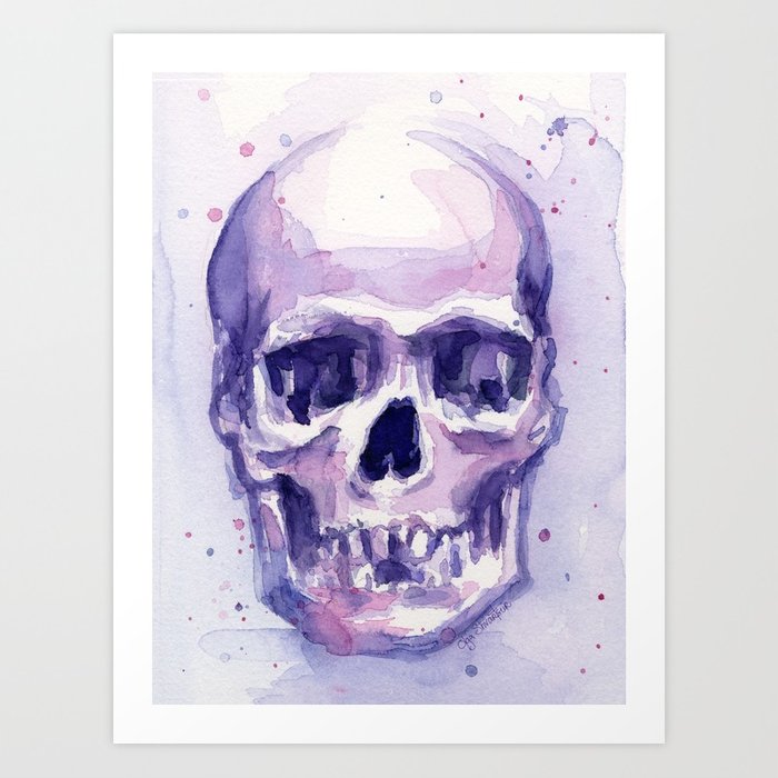 700x700 Skull Watercolor Skulls Art Print By Olechka Society6 - Watercolor Skull
