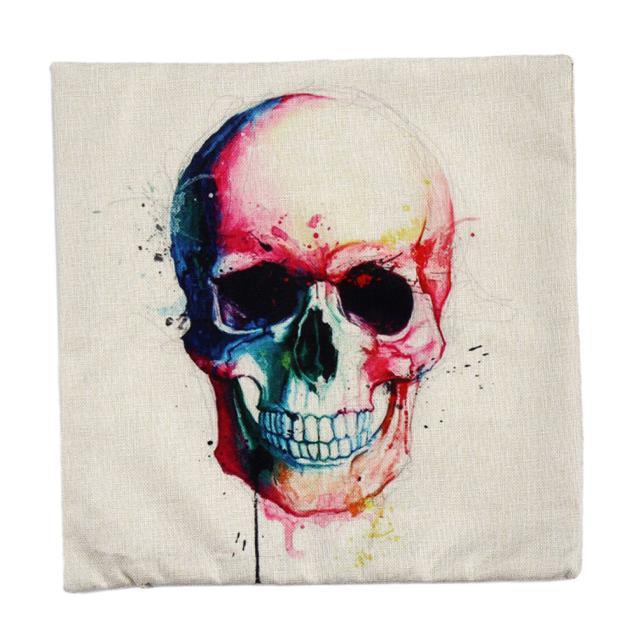 636x636 Watercolor Skull Pillow Cover - Watercolor Skull