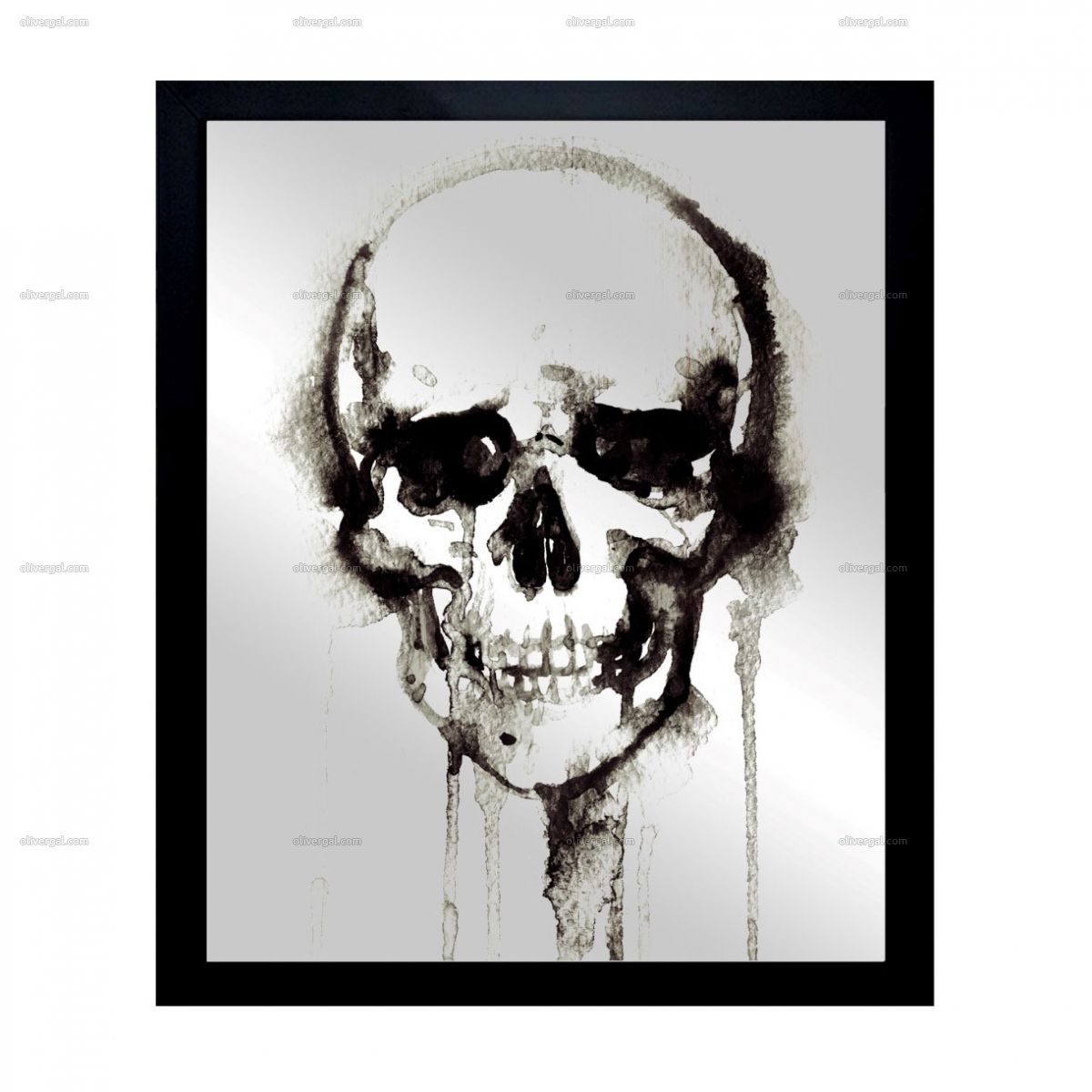 1200x1200 Watercolor Skull Wall Art Artwork Art Mirrors Oliver Gal - Watercolor Skull