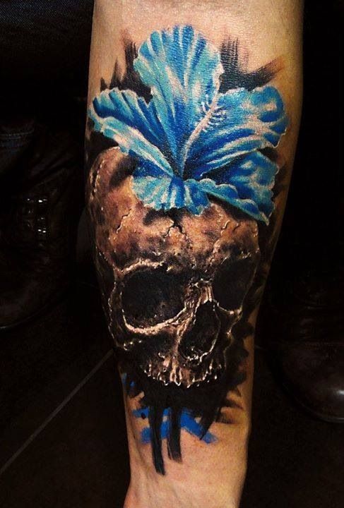 487x720 12 Watercolor Skull Tattoo Designs - Watercolor Skull Tattoo