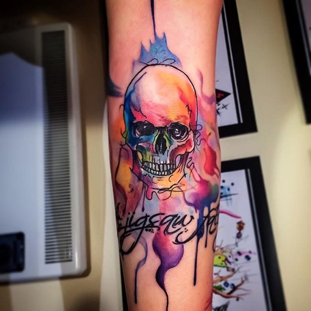 640x640 Watercolor Skull Tattoos That Are To Die For Tattoodo - Watercolor Skull Tattoo