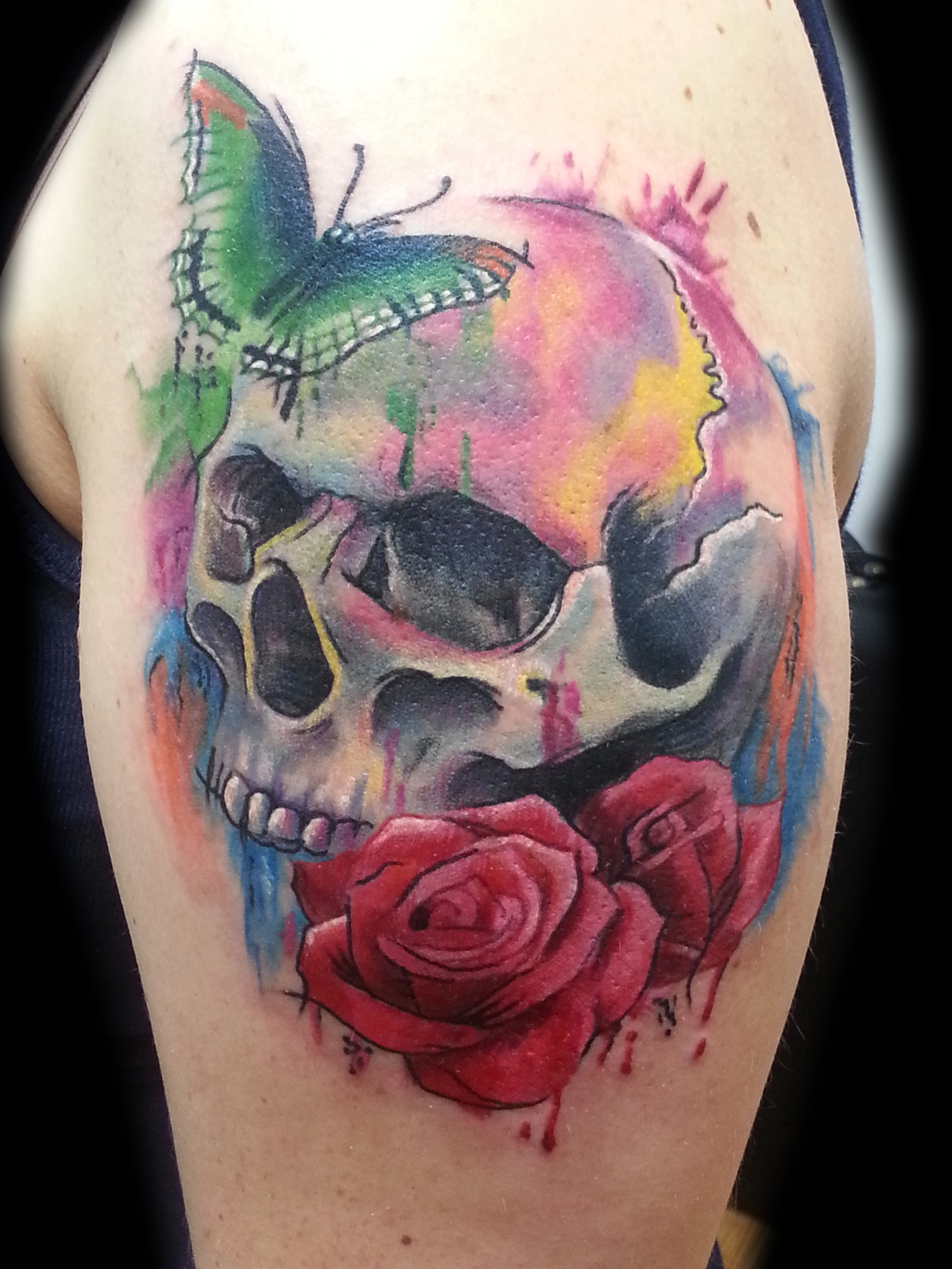2448x3264 Watercolor Skull - Watercolor Skull Tattoo