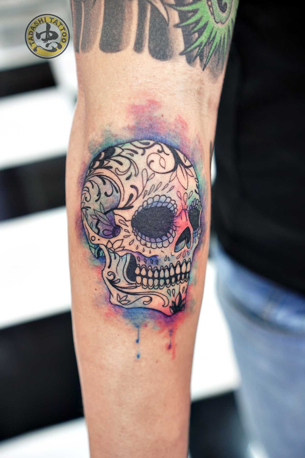 Watercolor Skull Tattoo at Explore collection of