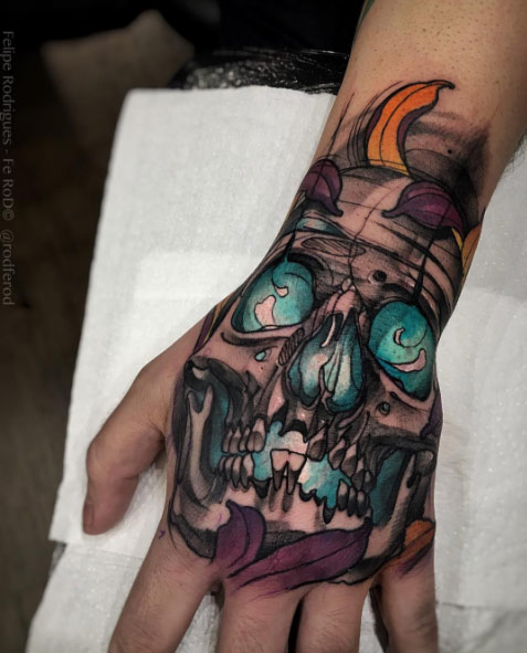 477x591 Watercolor Skull Tattoo - Watercolor Skull Tattoo