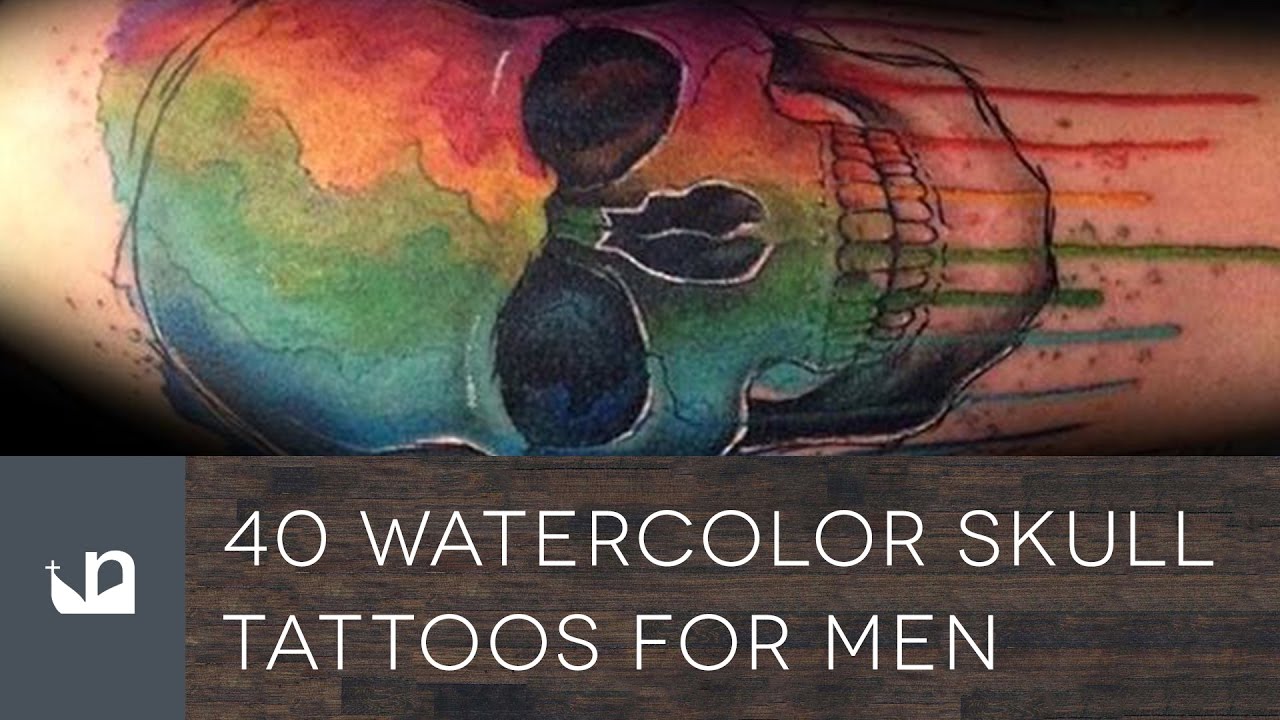 1280x720 40 Watercolor Skull Tattoos Tattoos For Men - Watercolor Skull Tattoo