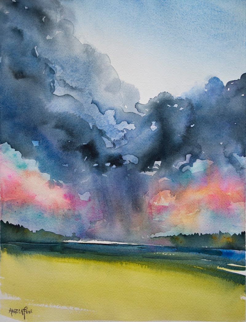 800x1048 How To Paint A Stormy Sunset Sky In Watercolor - Watercolor Sky