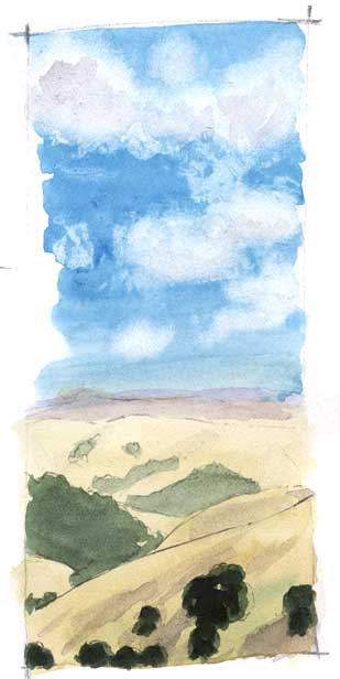309x616 How To Paint Skies With Watercolor Ii - Watercolor Sky And Clouds