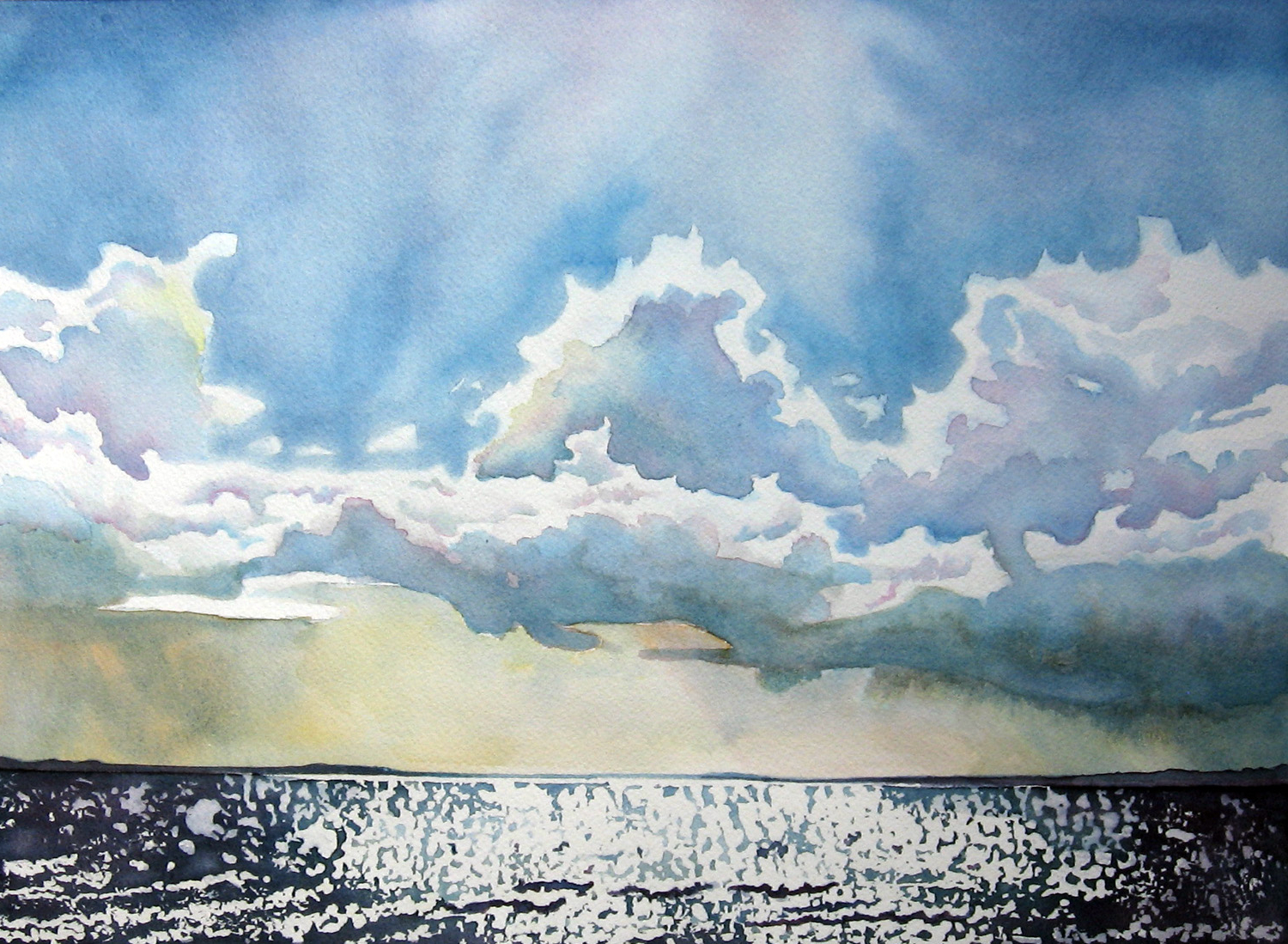 1500x1099 Painting Clouds In Watercolor Clouds And Sky Leslie White - Watercolor Sky And Clouds