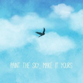 284x284 Blue Watercolor Sky And Clouds Background - Watercolor Sky And Clouds