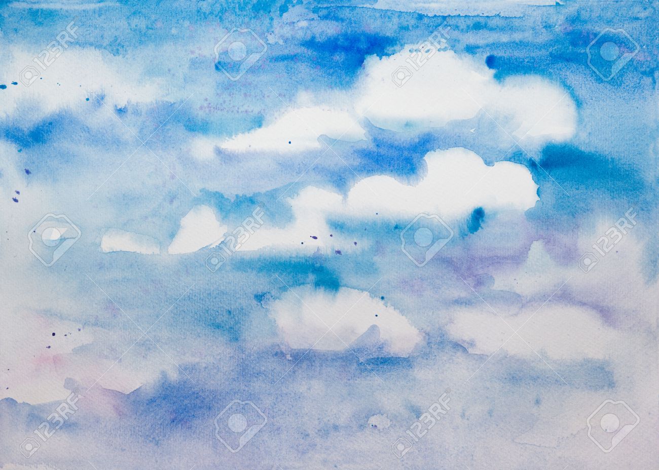 1300x928 Drawn Sky Aquarelle - Watercolor Sky Background