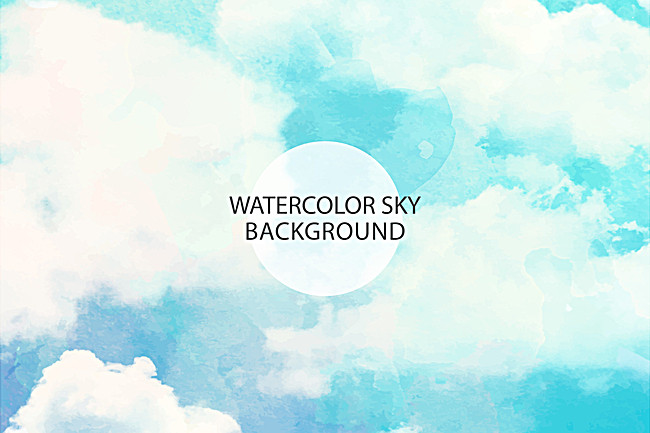 650x433 Small Fresh Handpainted Watercolor Literary Sky Background, Hand - Watercolor Sky Background