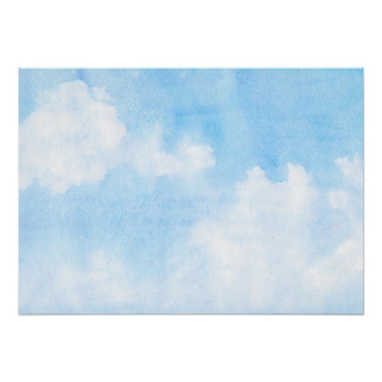 540x540 Watercolor Clouds And Sky Background Poster - Watercolor Sky Background