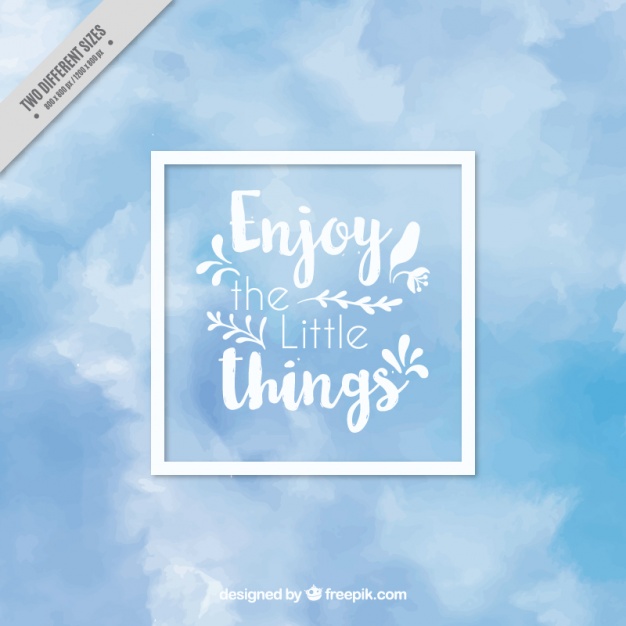 626x626 Watercolor Sky Background With Inspirational Phrase Vector Free - Watercolor Sky Background