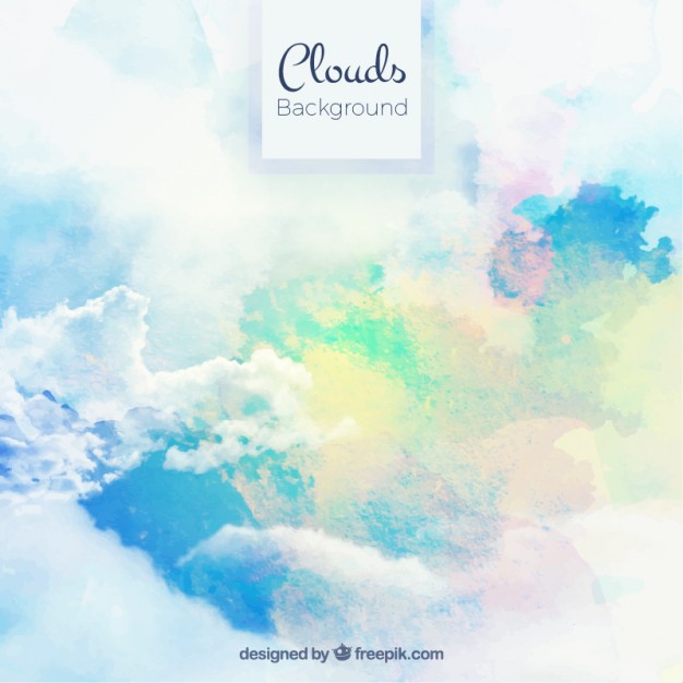 626x626 Watercolor Sky With Clouds Background Vector Free Download - Watercolor Sky Background