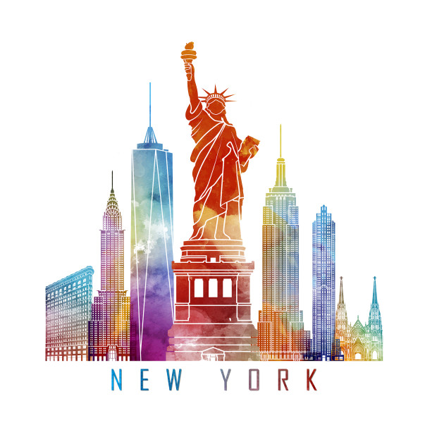 630x630 Nyc Skyline Watercolor - Watercolor Skyline