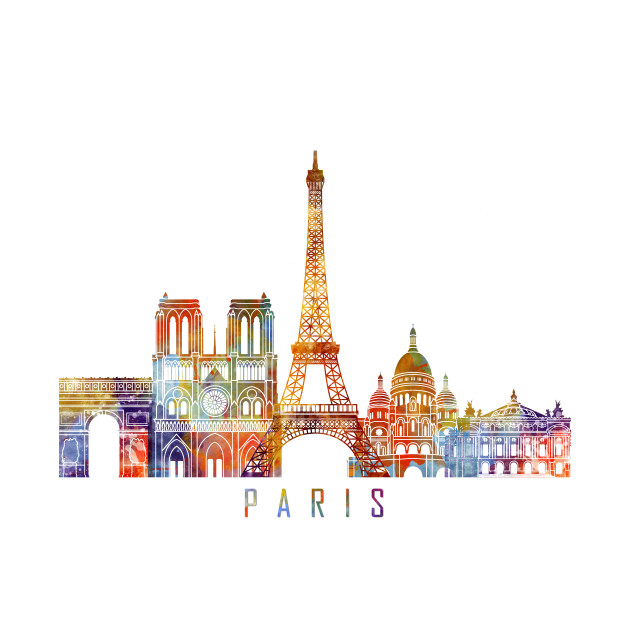 630x630 Paris Skyline Watercolor - Watercolor Skyline