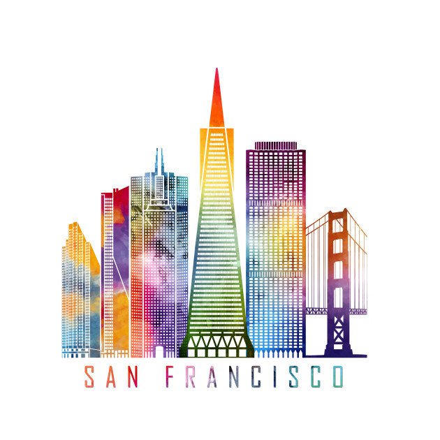 630x630 San Francisco Skyline Watercolor - Watercolor Skyline