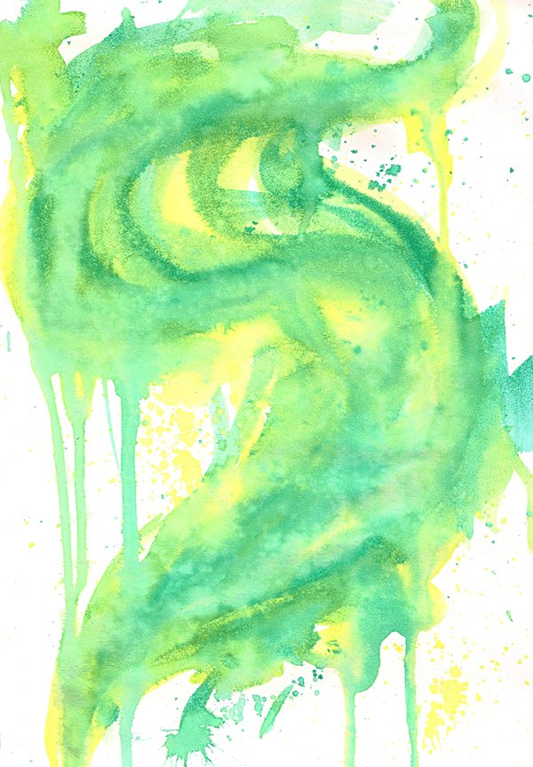 600x863 Green Watercolor Smoke By Kizistock - Watercolor Smoke