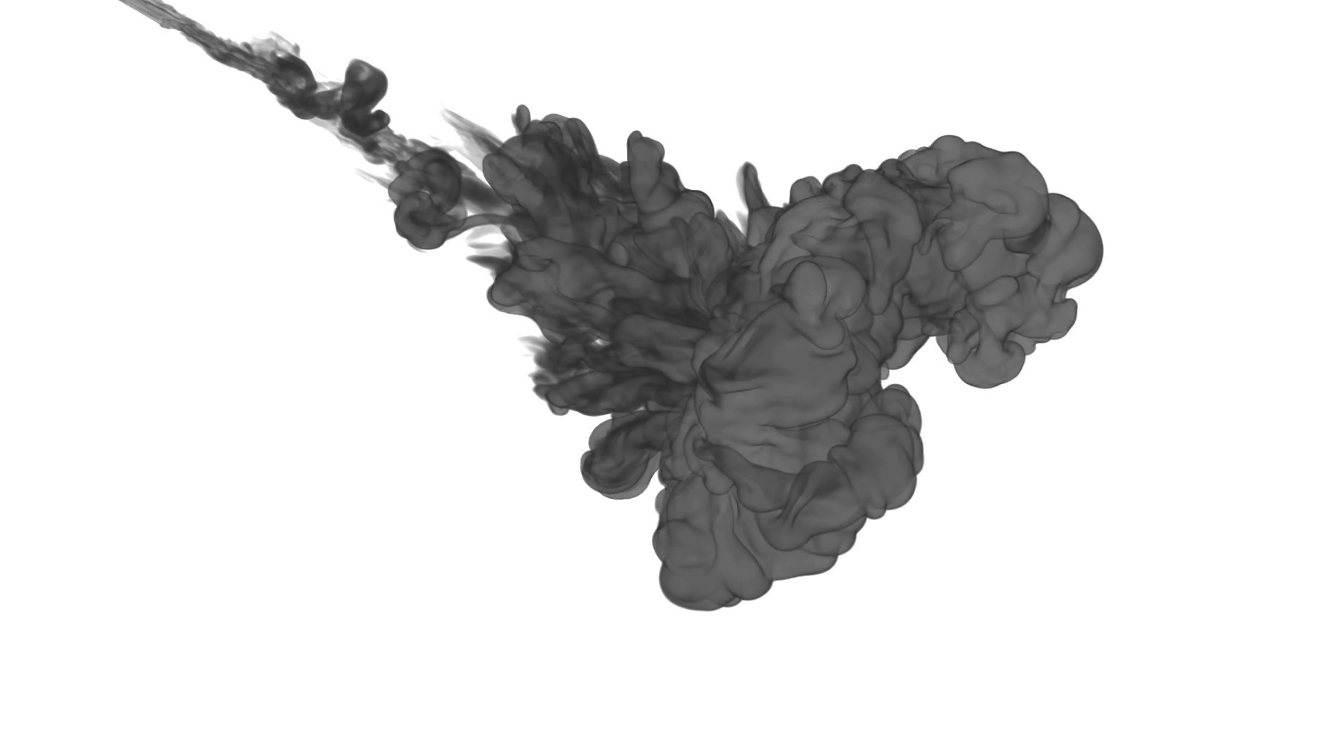 1920x1080 Ink Background For Compositing. Grey Smoke Or Ink In Water Series - Watercolor Smoke