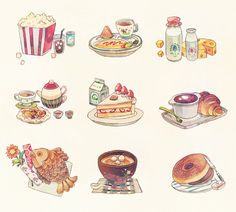 236x212 Watercolor Illustrations By Holly Exley. Cheese Art - Watercolor Snacks