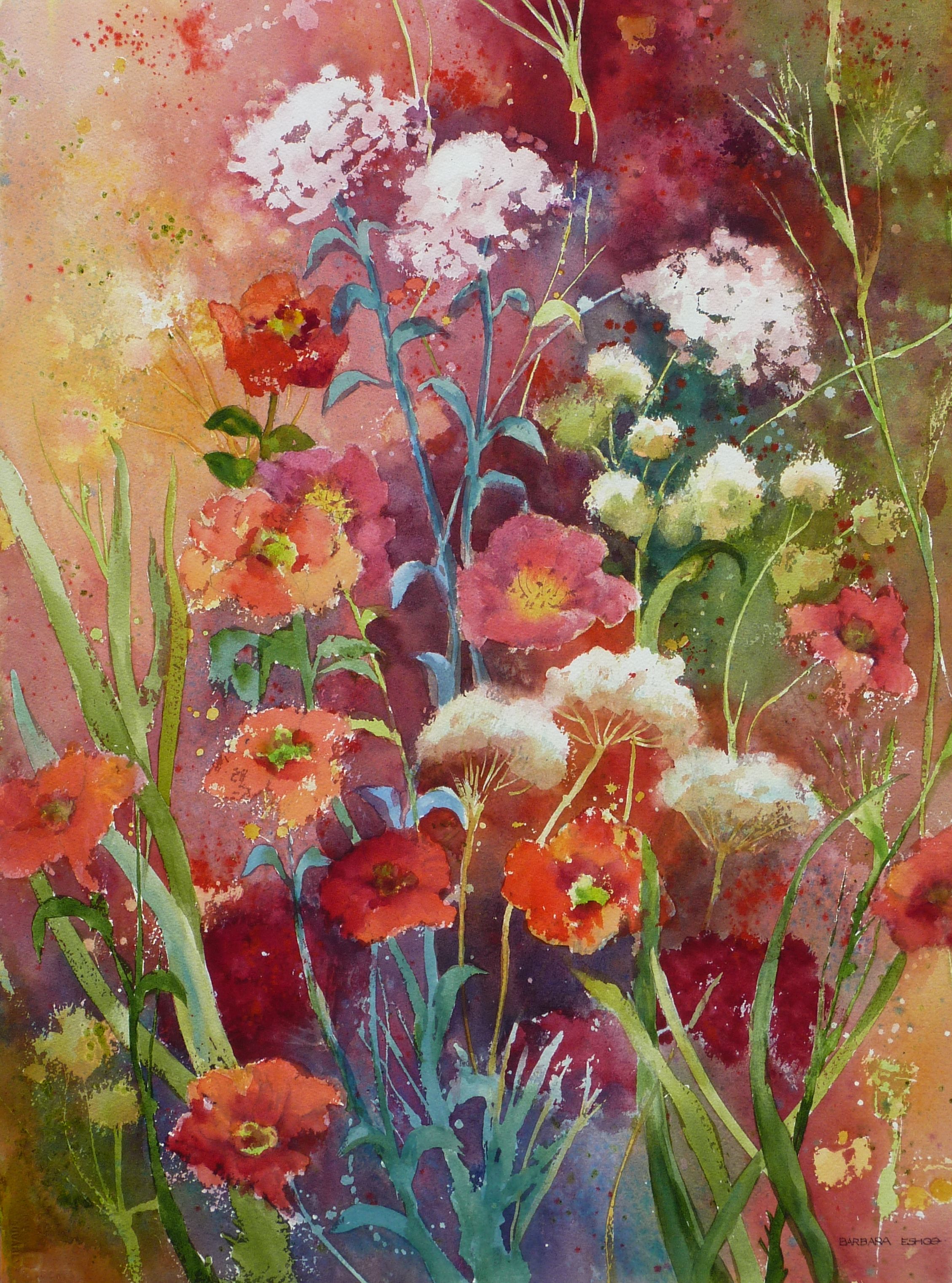 2259x3044 Wayside Trails And Gardens Watercolor Paintings By Barbara Eshoo - Watercolor Snacks