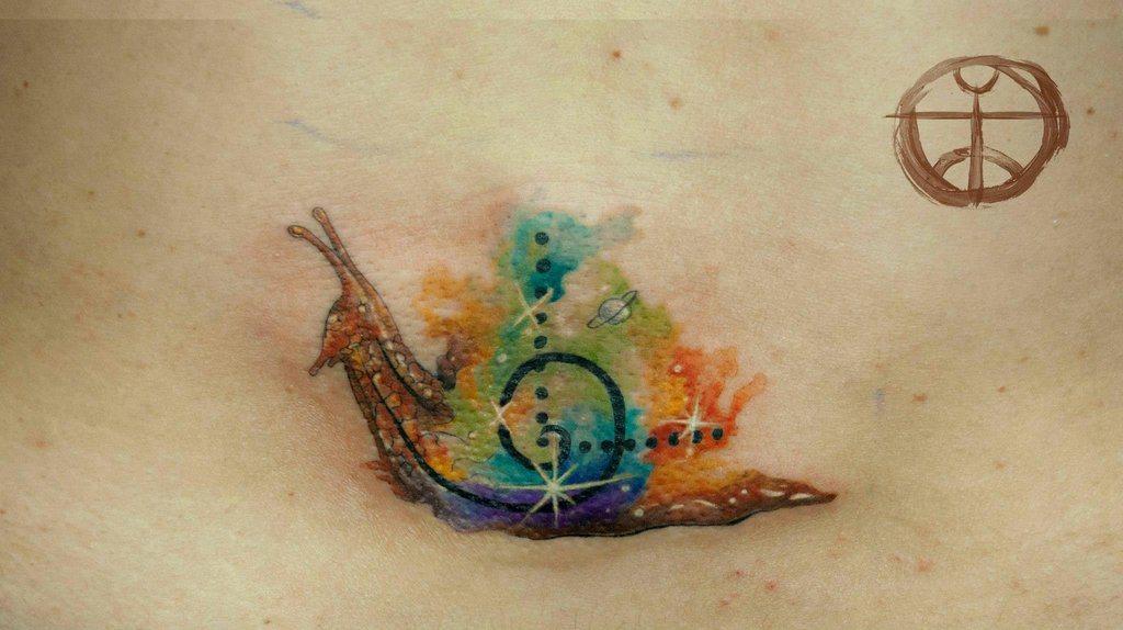 1024x574 Watercolor Snail Tattoos - Watercolor Snail