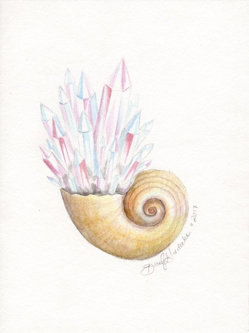 486x650 Crystal Snail ~ 6x8 Original Watercolor - Watercolor Snail
