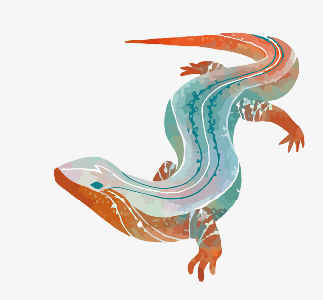 650x603 Vector Watercolor Lizard, Watercolor Vector, Lizard, Four Legged - Watercolor Snake
