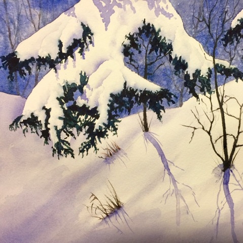 479x479 Painting Snow In Watercolor - Watercolor Snow