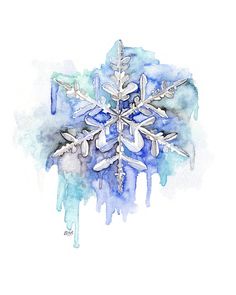 236x295 Snowflake Watercolor Painting - Watercolor Snowflake