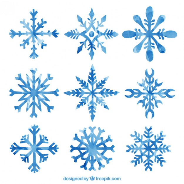 626x626 Watercolor Snowflakes Vector Premium Download - Watercolor Snowflake