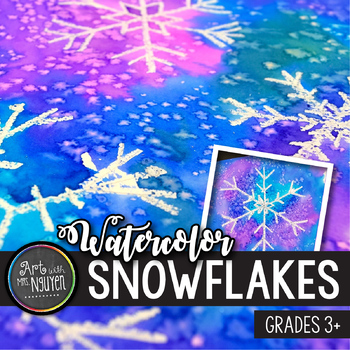 350x350 Winter Holiday Art Lesson Watercolor Snowflake Resist Paintings - Watercolor Snowflake
