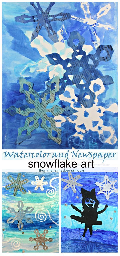 480x1024 Newspaper And Watercolor Snowflake Art The Ed Parent - Watercolor Snowflake