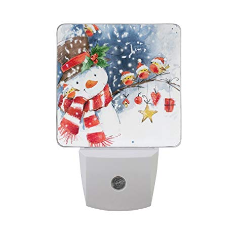 466x466 Naanle Set Of 2 Watercolor Snowman Christmas Bird Snowflake Winter - Watercolor Snowman