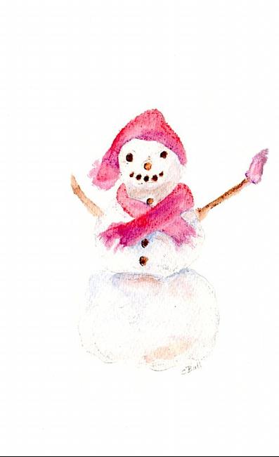 397x650 Snowman - Watercolor Snowman