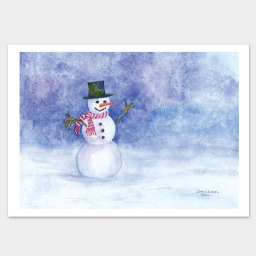 500x500 Snowman Watercolor Christmas Cards Set Of 10 Susan Windsor - Watercolor Snowman