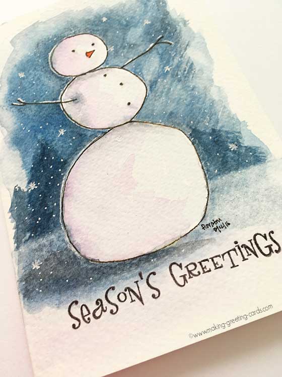 560x747 Watercolor Christmas Cards - Watercolor Snowman