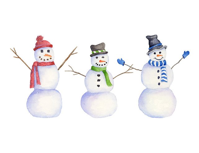 642x496 Watercolor Snowman Clipart Png Instant Download Hand Painted Etsy - Watercolor Snowman