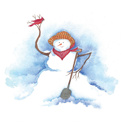 498x498 Willie The Snowman - Watercolor Snowman