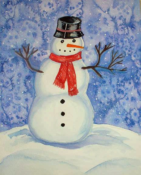 464x576 Event Watercolor A Snowman Worshop Events - Watercolor Snowman