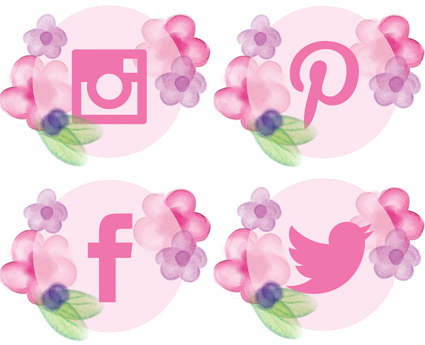 600x488 Watercolor Social Icons - Watercolor Social Media Icons