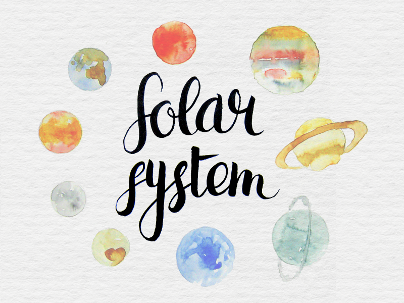 800x600 Solar Sistem - Watercolor Solar System