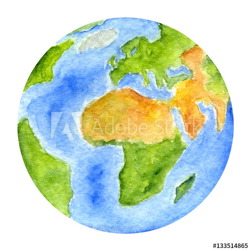 500x500 Solar System Planets - Watercolor Solar System