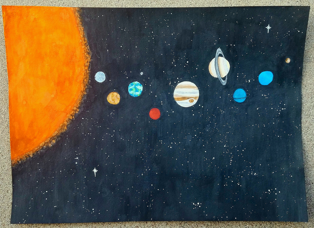 1024x746 Solar System Watercolor Painting I Just Finished - Watercolor Solar System