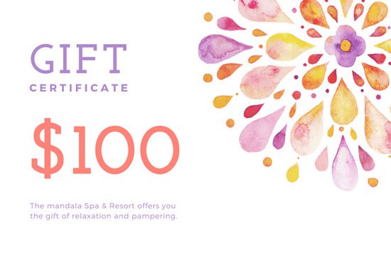 550x366 Pastel Floral Watercolor Spa Gift Certificate - Watercolor Spa